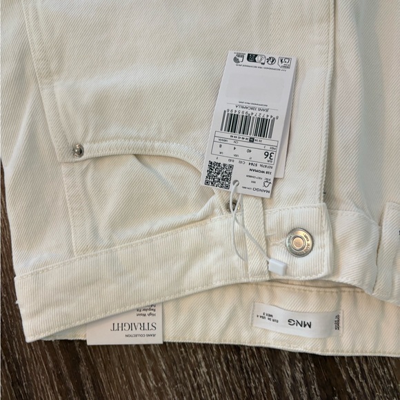 MNG White Straight Baggy Jeans - Picture 1 of 2